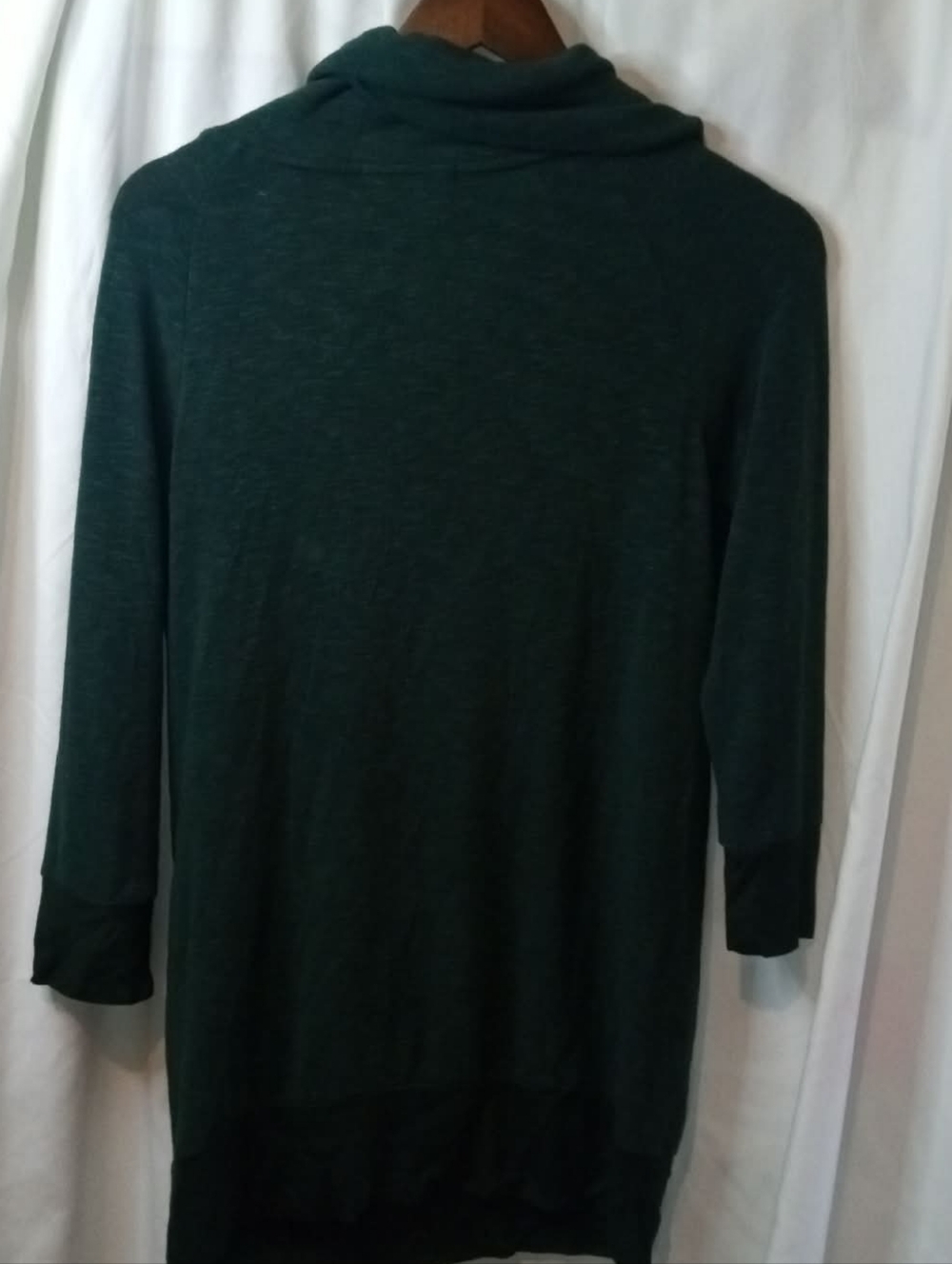Laila Jayde Busby Maternity Green Draped Cowl Zipper Neck Sweater Medium Office - Picture 2 of 5